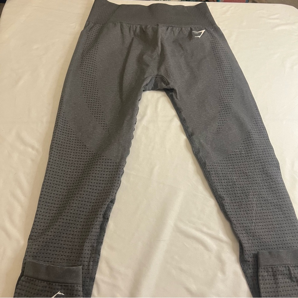 Gymshark Athletic Gray Seamless Full-Length Leggings Women’s Medium Workout - Picture 2 of 6